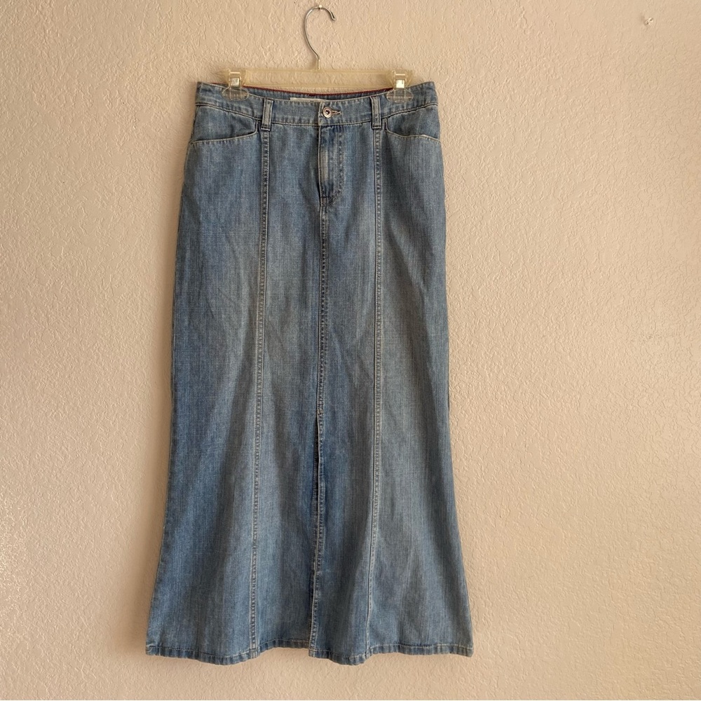 Vintage Maxi Full Length Denim Jean Skirt Tommy Hilfiger Y2K 2000s 90s